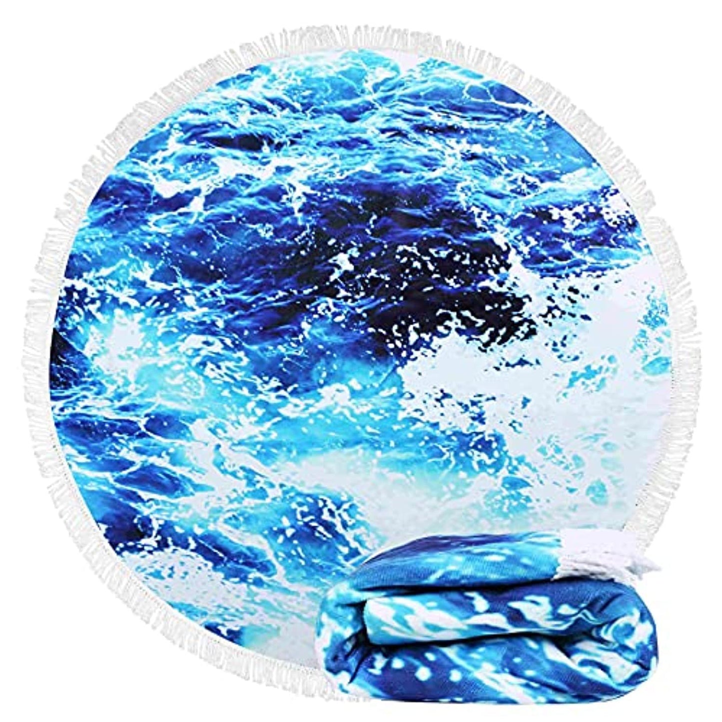 Large Floral Boho Round 60 Inch Thick Absorbent Quick Dry Beach Bath Towel Blanket