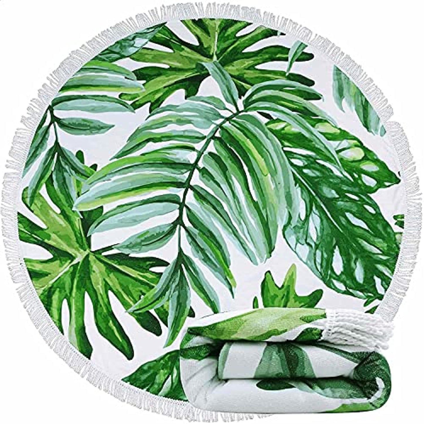 Large Floral Boho Round 60 Inch Thick Absorbent Quick Dry Beach Bath Towel Blanket