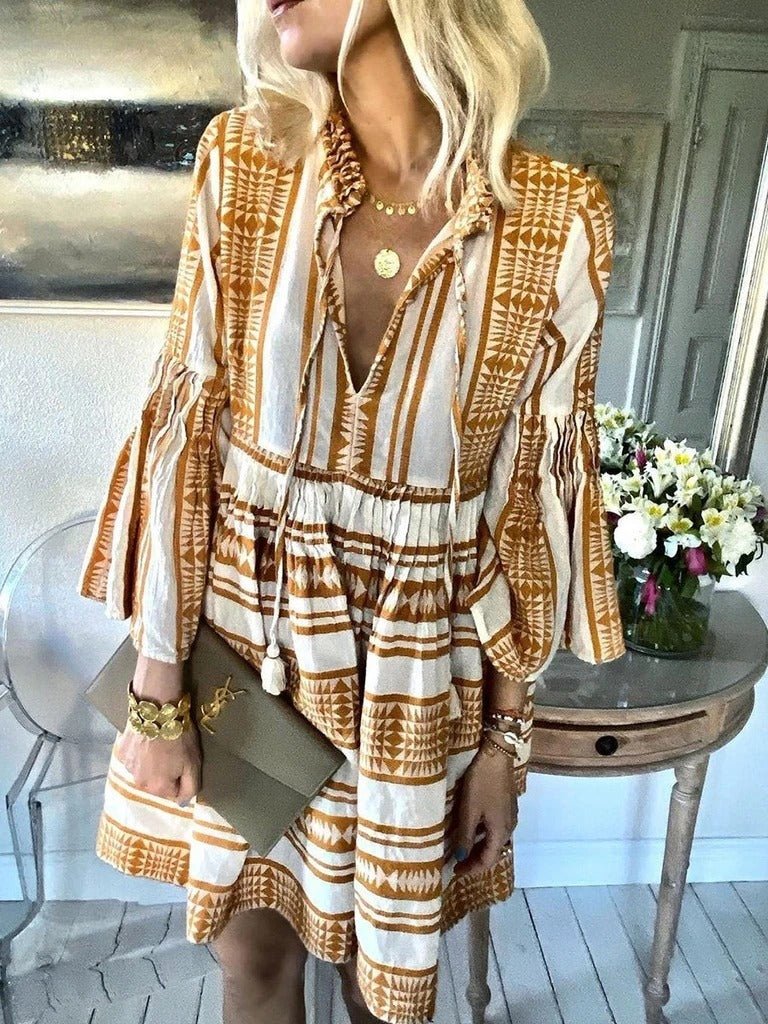 ANDREA - Modieuze boho midi jurk