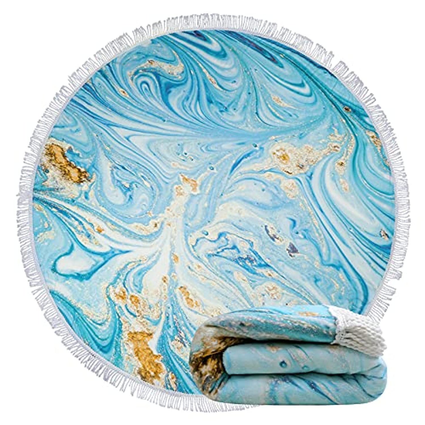 Large Floral Boho Round 60 Inch Thick Absorbent Quick Dry Beach Bath Towel Blanket