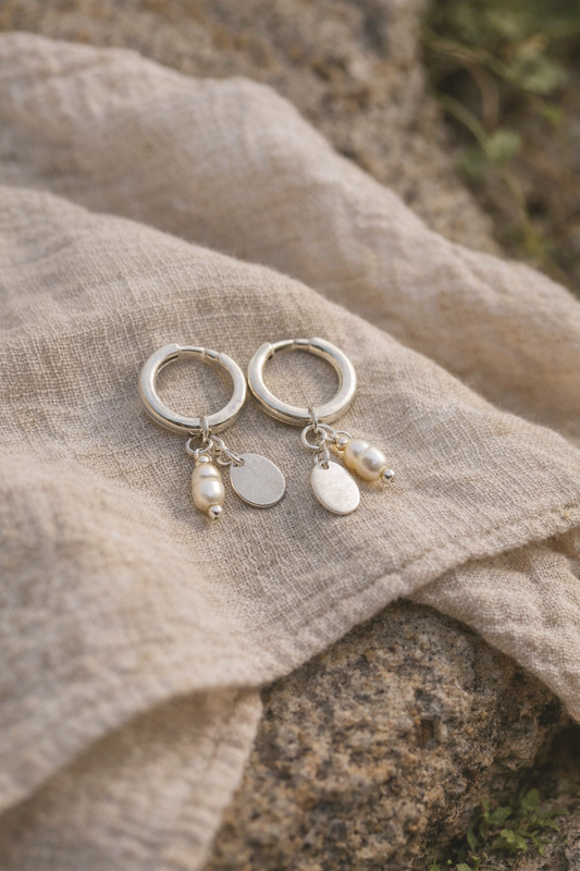 Legacy Pearl Hoops