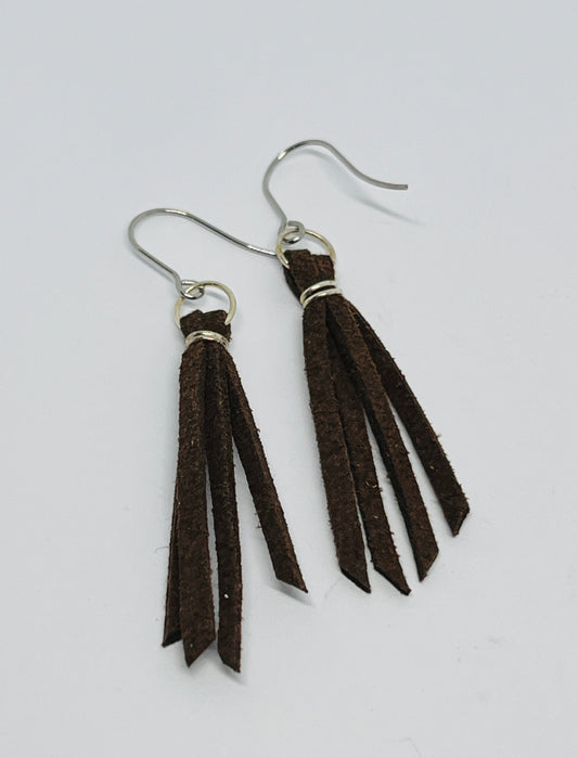 Brown Swede Strap earrings