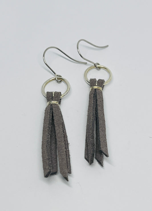 Grey Swede Strap earrings