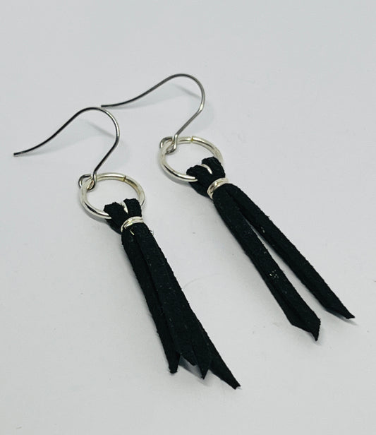 Black Swede Strap earrings