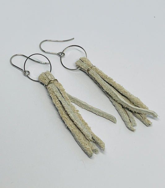 Cream Swede Strap earrings