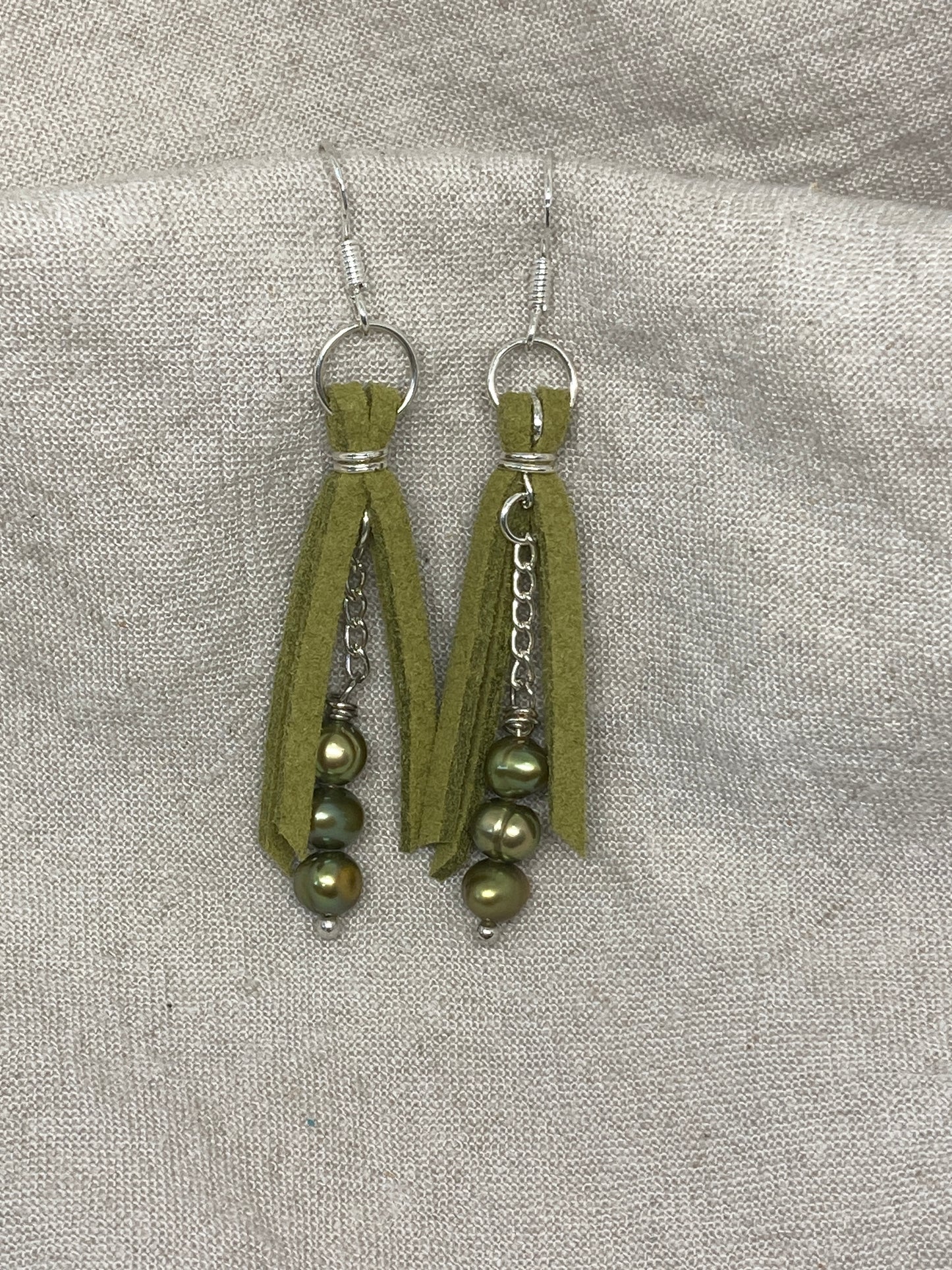 Green Suede Earrings