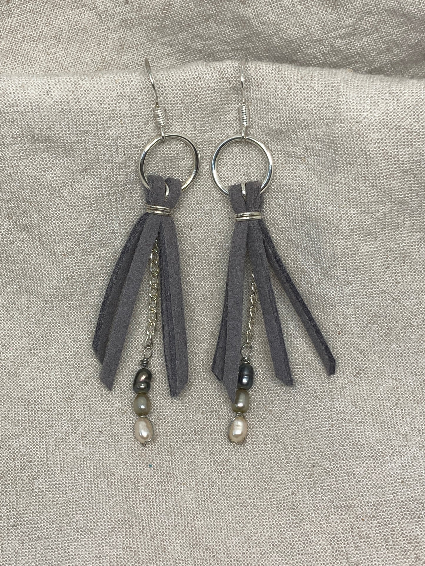 Grey Suede Earrings