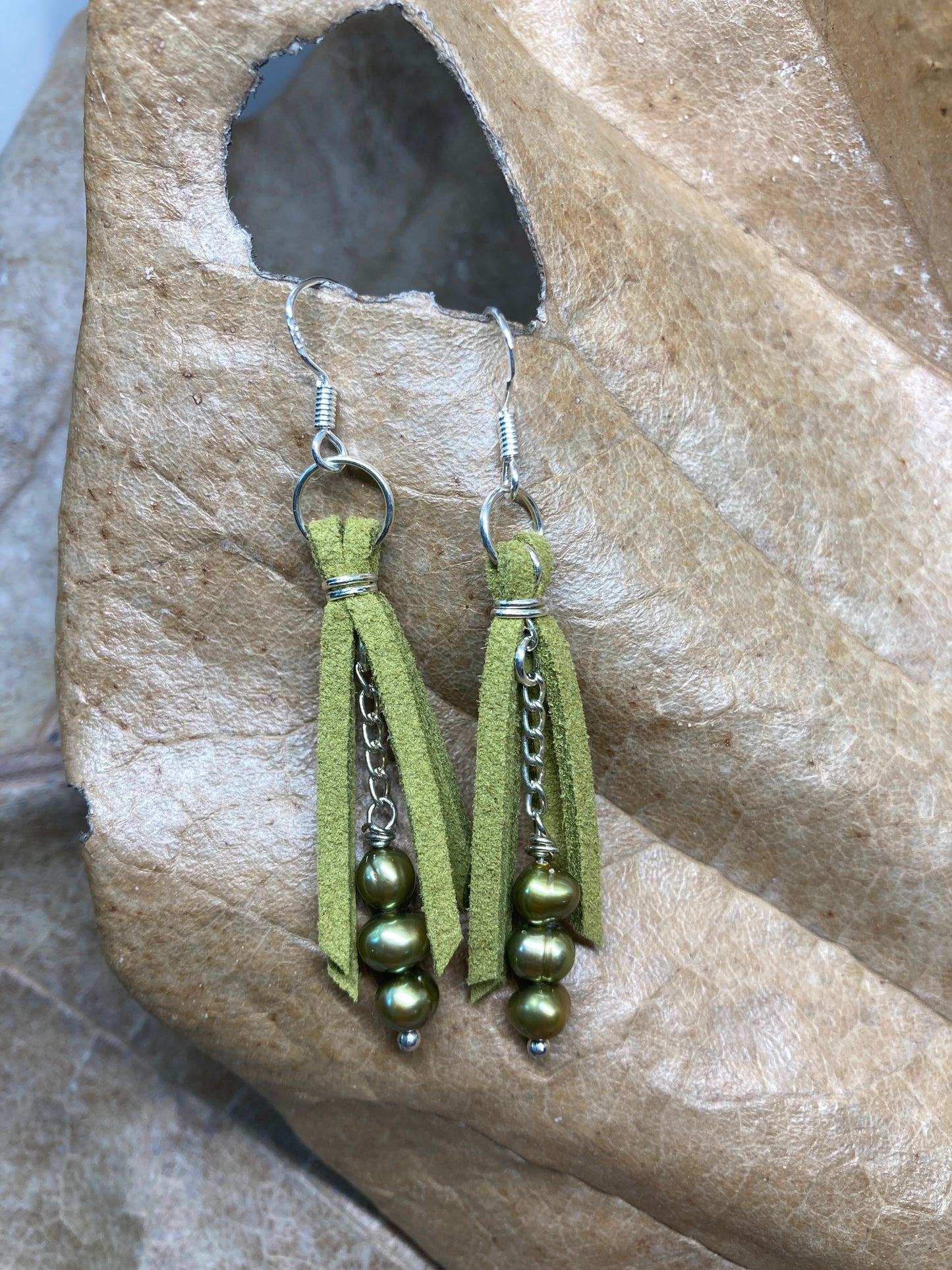 Green Suede Earrings